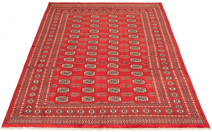 Pakistani Finest Peshawar Bokhara 6'7" x 9'5" Hand-knotted Wool Rug 