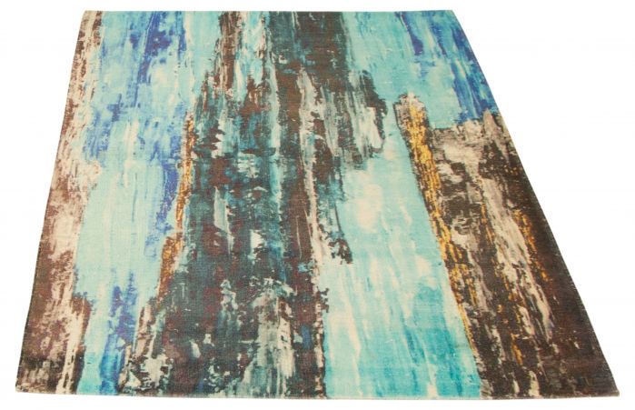 Turkish Color Transition 5'0" x 8'0" Flat-Weave Cotton Kilim 