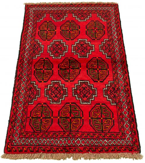 Afghan Akhjah 3'7" x 5'8" Hand-knotted Wool Rug 