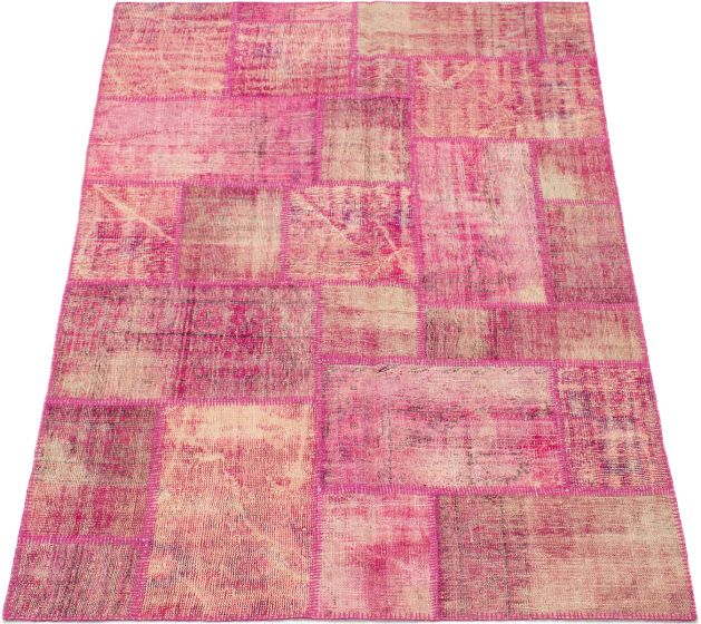 Turkish Color Transition Patchwork I 5'7" x 7'10" Hand-knotted Wool Rug 