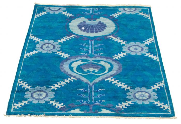 Pakistani Lahore Finest Collection 4'0" x 6'0" Hand-knotted Wool Rug 