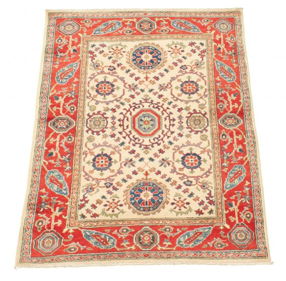 Afghan Finest Ghazni 4'0" x 5'9" Hand-knotted Wool Rug 