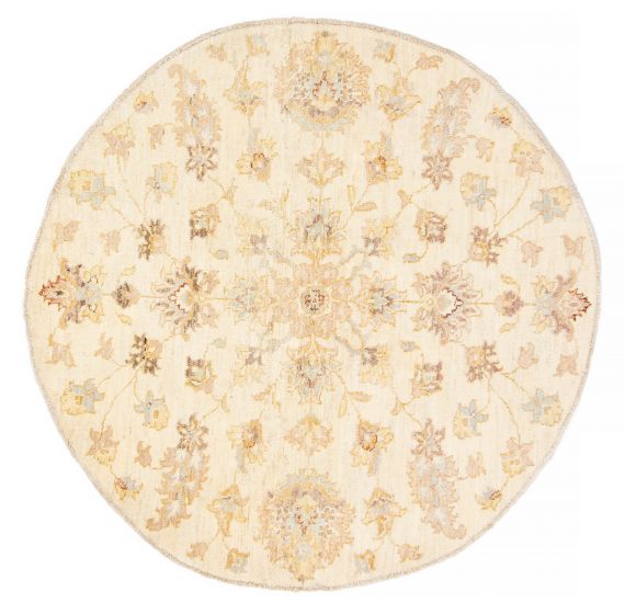 Pakistani Peshawar Oushak 4'0" x 4'0" Hand-knotted Wool Rug 