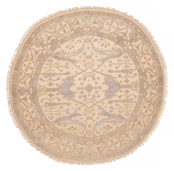Indian Royal Oushak 5'11" x 5'11" Hand-knotted Wool Rug 
