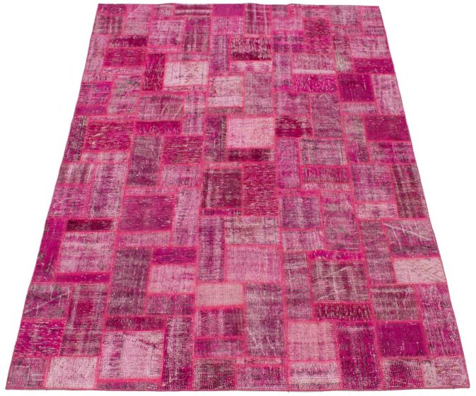 Turkish Color Transition Patchwork 6'11" x 9'9" Hand-knotted Wool Rug 