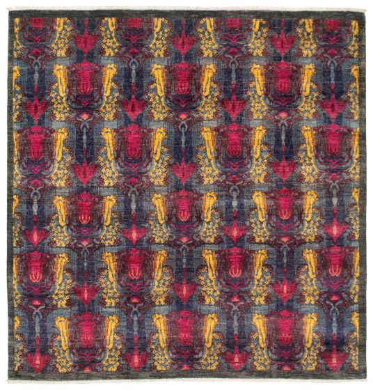 Pakistani Lahore Finest Collection 6'2" x 6'2" Hand-knotted Wool Rug 
