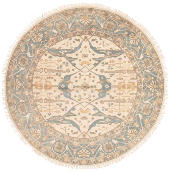 Indian Royal Oushak 10'0" x 10'0" Hand-knotted Wool Rug 