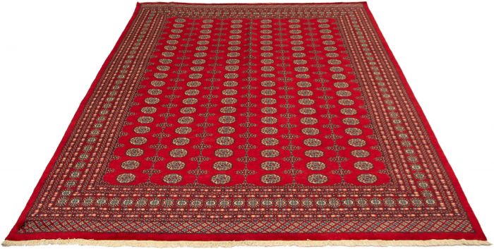 Pakistani Finest Peshawar Bokhara 9'2" x 11'10" Hand-knotted Wool Rug 