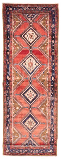 Persian Style 3'6" x 9'9" Hand-knotted Wool Runner Rug 