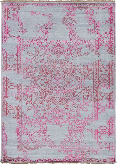 Indian Jules Oushak 5'6" x 7'7" Hand-knotted Silk Rug 