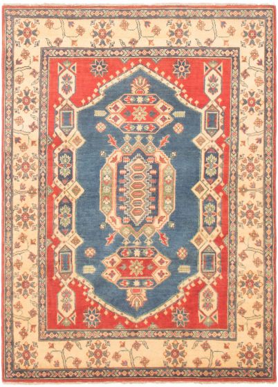 Afghan Finest Ghazni 4'9" x 6'10" Hand-knotted Wool Navy Rug
