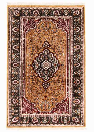 Indian Kashmir 3'10" x 6'2" Hand-knotted Silk Rug 