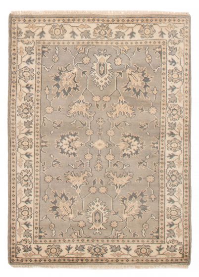 Indian Royal Oushak 4'1" x 5'10" Hand-knotted Wool Rug 
