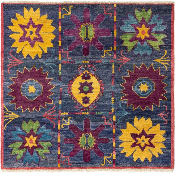 Indian Shalimar 5'10" x 6'0" Hand-knotted Wool Rug 