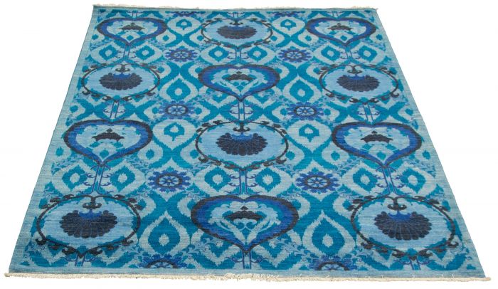 Pakistani Lahore Finest Collection 6'3" x 8'10" Hand-knotted Wool Rug 