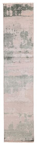 Indian Legacy 2'6" x 12'0" Hand-knotted Silk & Wool Runner Rug 