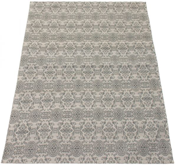 Indian Collage 4'9" x 6'9" Handmade Chenille Rug 