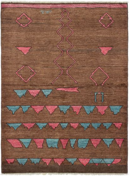 Indian Tangier 6'5" x 8'9" Hand-knotted Wool Rug 