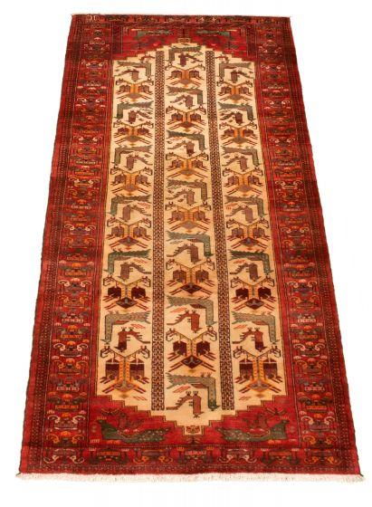 Persian Style 4'2" x 9'4" Hand-knotted Wool Rug 