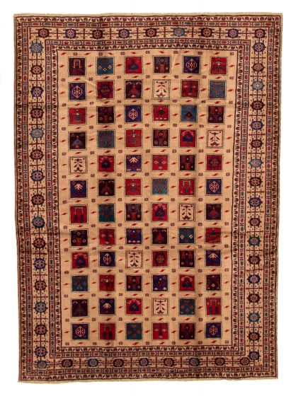 Afghan Rizbaft 6'7" x 9'1" Hand-knotted Wool Rug 