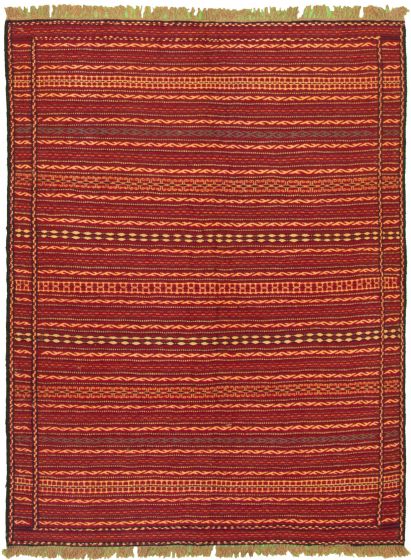 Turkish Ottoman Kashkoli 4'9" x 6'7" Flat-Weave Wool Tapestry Kilim 