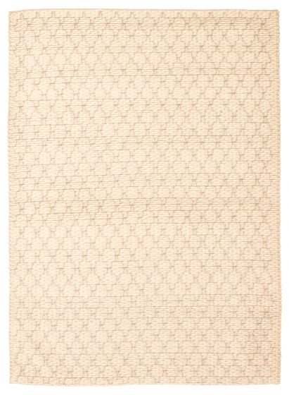 Indian Sienna 5'5" x 7'7" Braided Weave Wool Ivory Rug