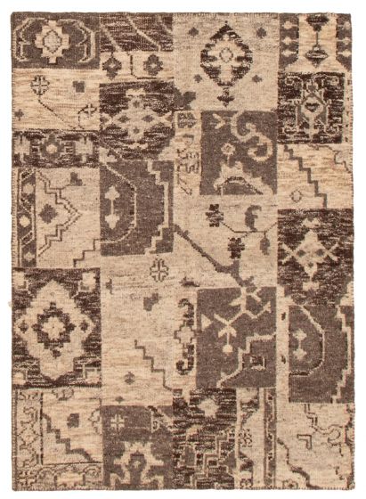 Indian Herbal Vintage 4'9" x 6'7" Hand-knotted Wool Rug 