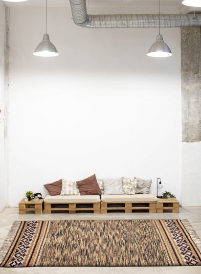 Indian Sienna 5'0" x 7'11" Braided Weave Wool Rug 