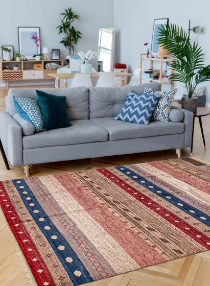 Pakistani Pak Finest Gabbeh 8'1" x 10'7" Hand-knotted Wool Rug 