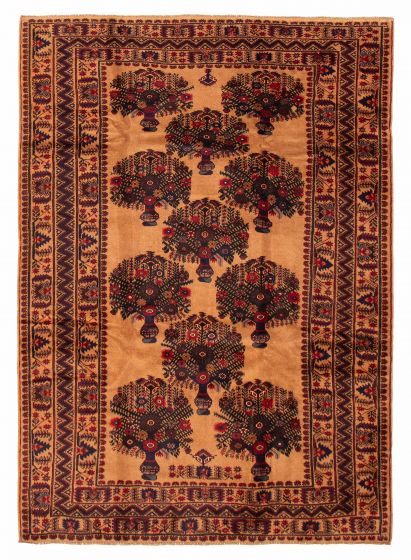 Afghan Teimani 6'10" x 9'10" Hand-knotted Wool Rug 