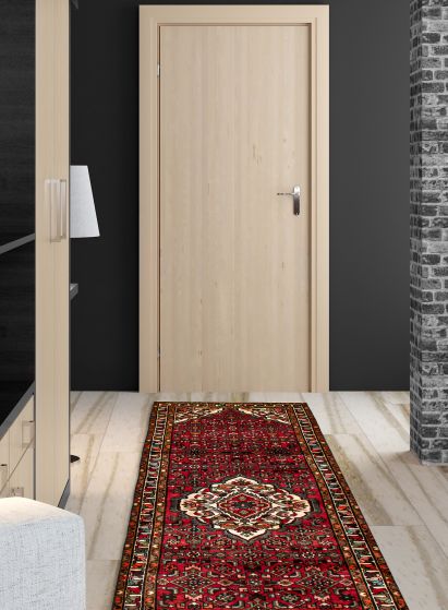 Persian Style 3'7" x 10'10" Hand-knotted Wool Runner Rug 