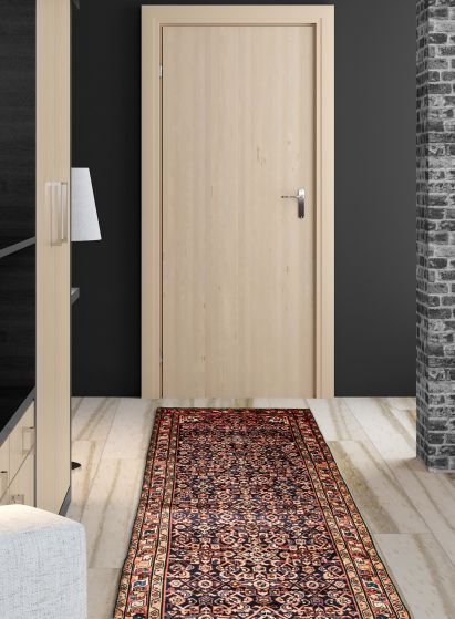 Persian Style 3'3" x 9'10" Hand-knotted Wool Runner Rug 
