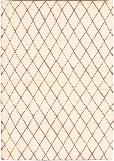 Indian Arlequin 6'3" x 9'1" Hand-knotted Wool Rug 