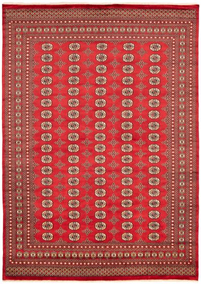 Pakistani Finest Peshawar Bokhara 8'0" x 9'8" Hand-knotted Wool Rug 
