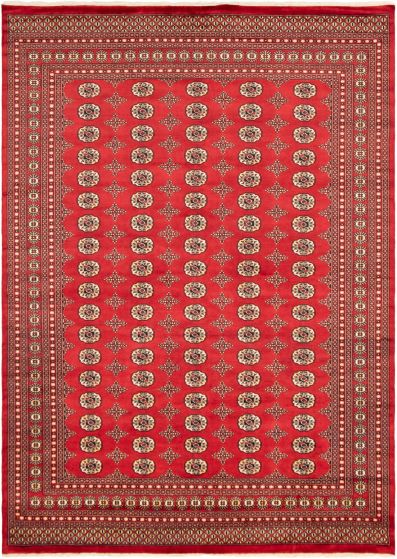 Pakistani Finest Peshawar Bokhara 9'1" x 12'1" Hand-knotted Wool Rug 
