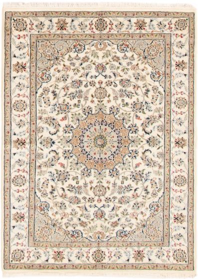 Persian Style Nain 9La 4'9" x 6'5" Hand-knotted Silk, Wool Rug 
