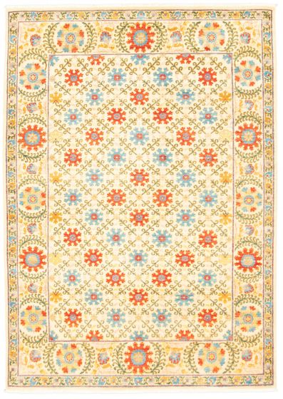 Pakistani Lahore Finest Collection 6'2" x 8'8" Hand-knotted Wool Rug 