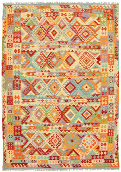 Turkish Sivas 8'1" x 11'6" Flat-Weave Wool Kilim 