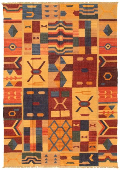Turkish Sundance 6'2" x 8'10" Flat-Weave Wool Kilim 