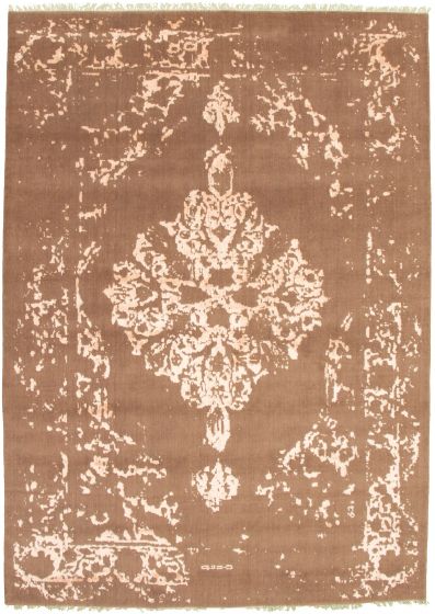 Indian La Seda 6'5" x 9'2" Hand-knotted Silk, Wool Rug 
