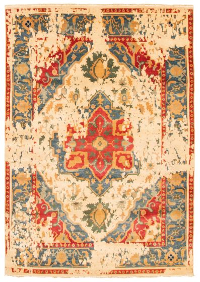 Indian Heritage 5'5" x 7'10" Hand-knotted Wool Rug 