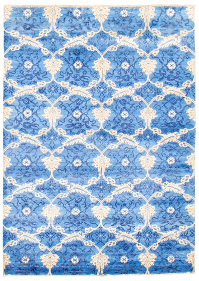Indian Heritage 5'8" x 8'0" Hand-knotted Silk Rug 