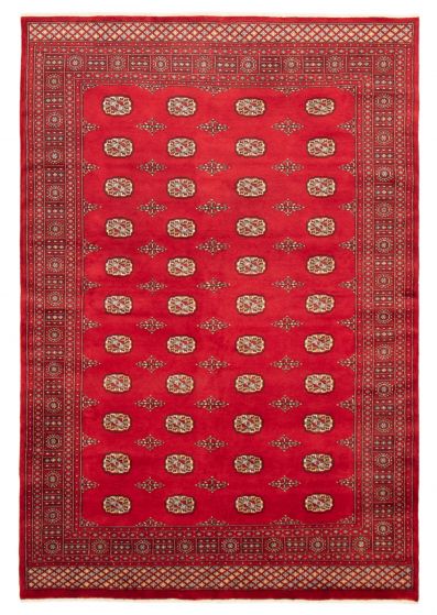 Pakistani Finest Peshawar Bokhara 6'7" x 9'7" Hand-knotted Wool Rug 