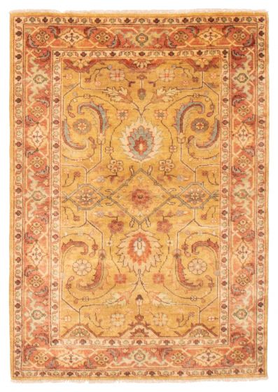 Indian Royal Mahal 4'0" x 5'11" Hand-knotted Wool Rug 