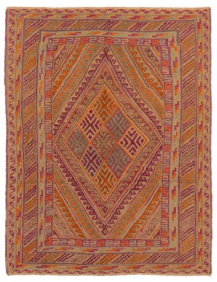 Afghan Tajik Caucasian 4'8" x 6'2" Hand-knotted Wool Rug 