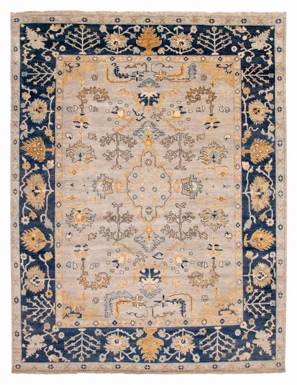 Indian Modern Oushak 12'0" x 15'3" Hand-knotted Wool Rug 
