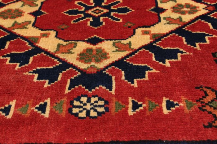 Afghan Finest Kargahi 2'11" x 10'5" Hand-knotted Wool Rug 