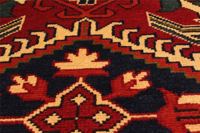 Afghan Finest Kargahi 2'11" x 9'8" Hand-knotted Wool Rug 