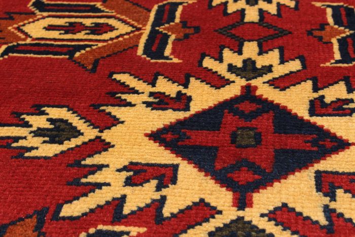 Afghan Finest Kargahi 2'9" x 9'6" Hand-knotted Wool Rug 