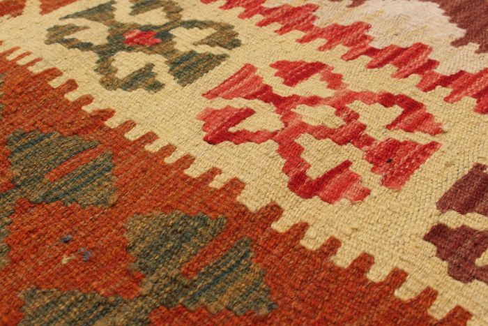Turkish Sivas 5'7" x 8'4" Flat-Weave Wool Kilim 